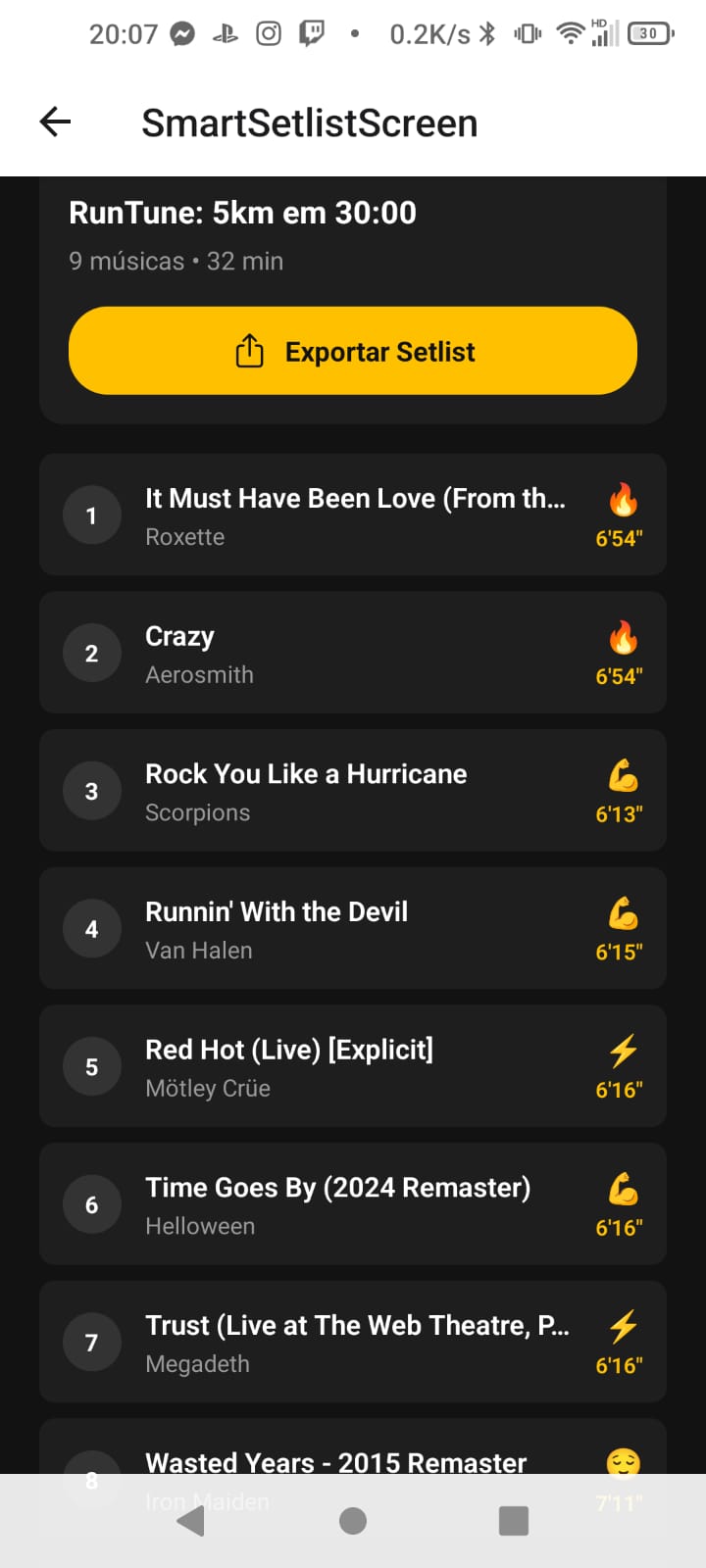 Smart Setlist - Avaliação