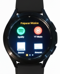 Preparar música no relógio