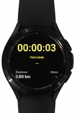 Tela principal com tempo e distância