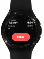 Tela com botão Parar