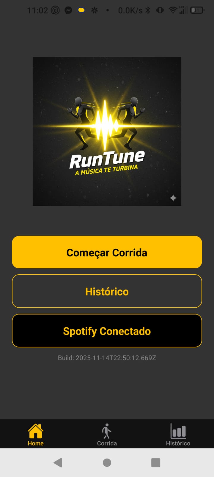 Tela Principal do RunTune
